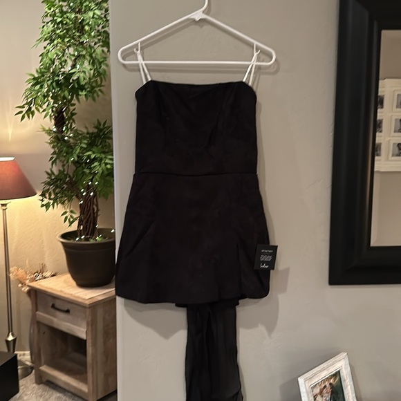 Lulus Charming Ideal Jacquard Organza Strapless Tie-Back Romper, SIZE MEDIUM - Picture 5 of 6